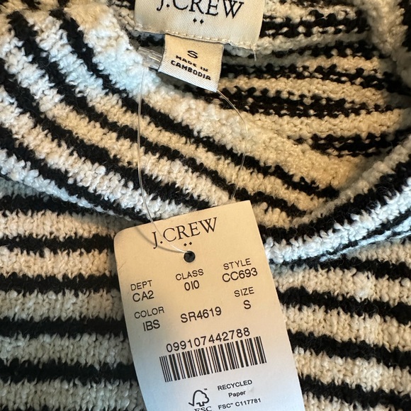 Women’s Black and White Striped JCrew Sweater - Picture 2 of 2